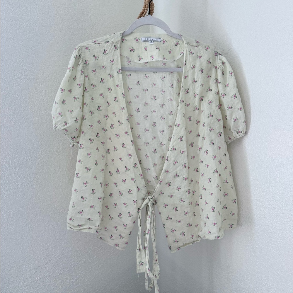 Senlis Yellow & Pink Floral Cottage Blouse